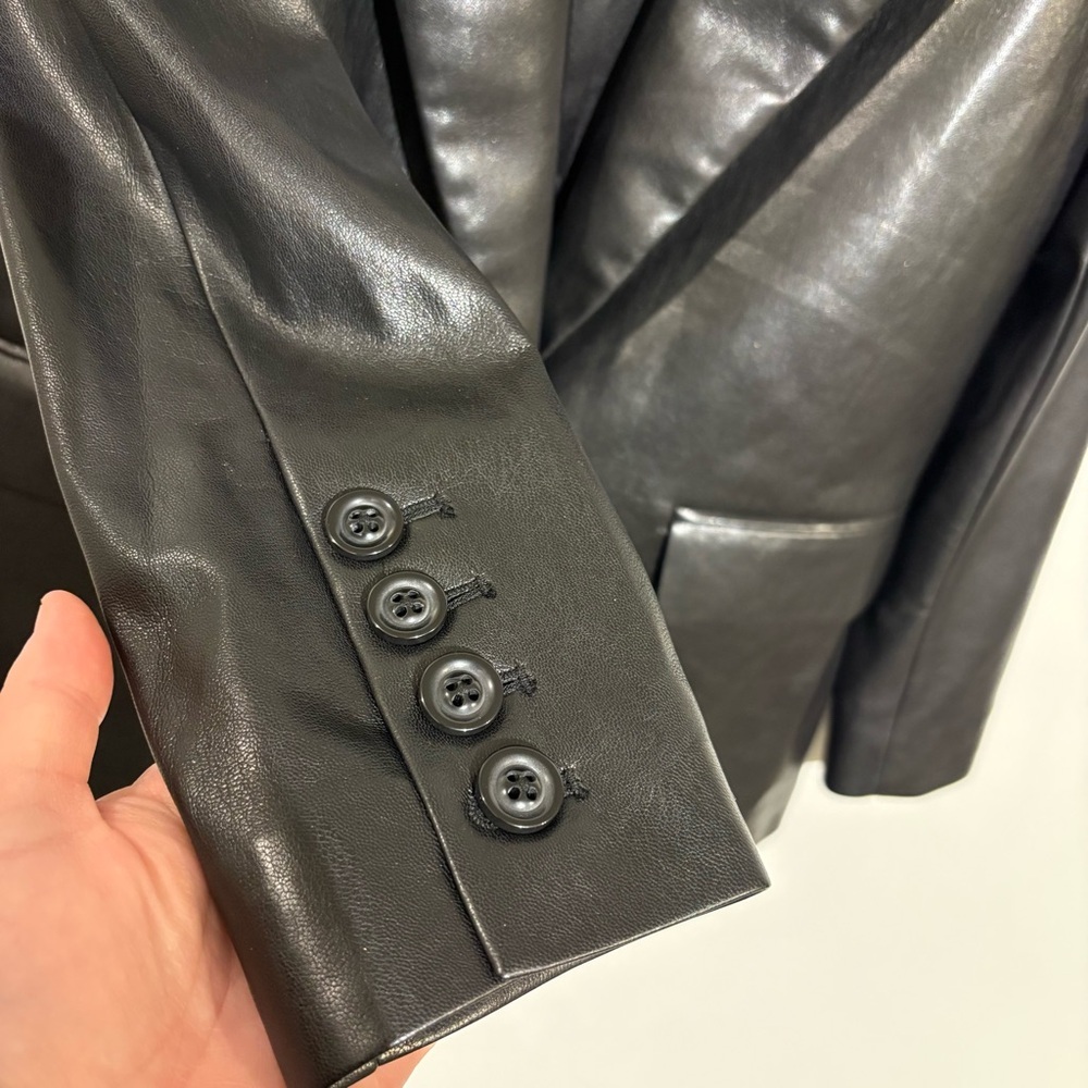 Alice + Olivia Denny Vegan Blazer black notch collar - Picture 7 of 16
